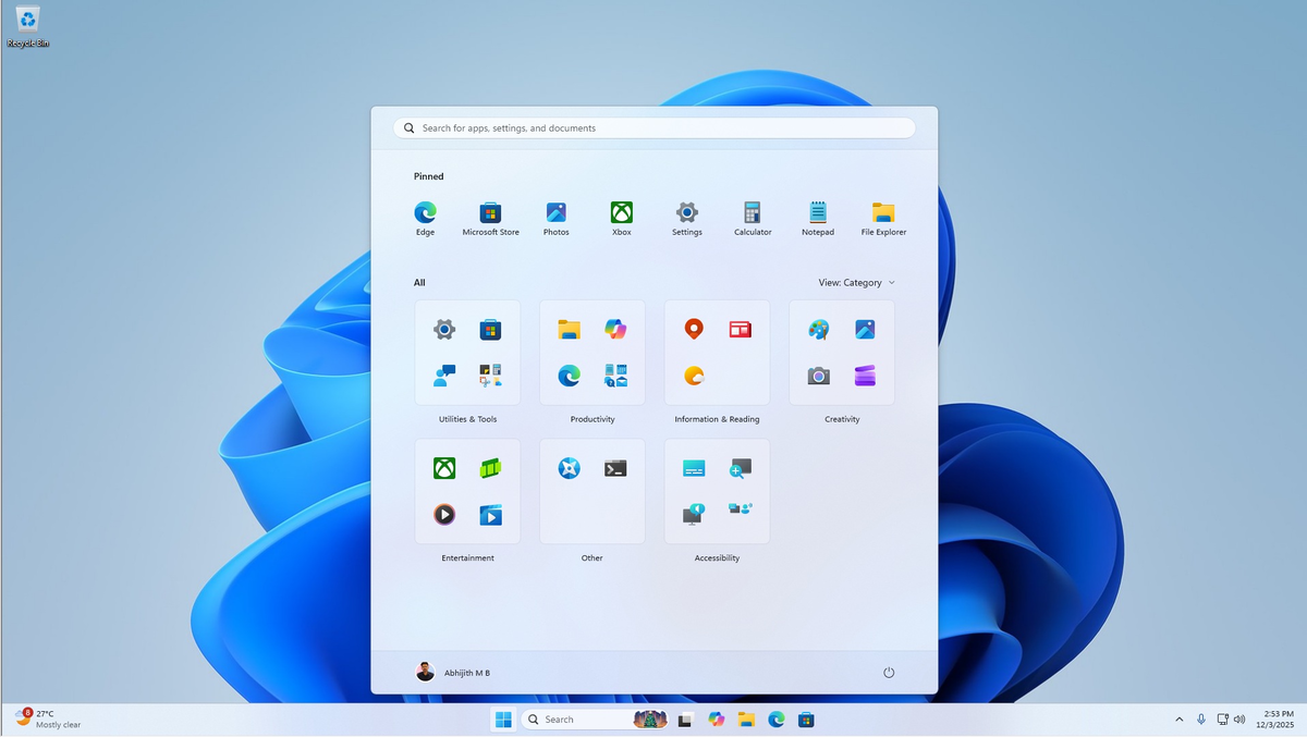 Приложения в меню «Пуск» Windows 11