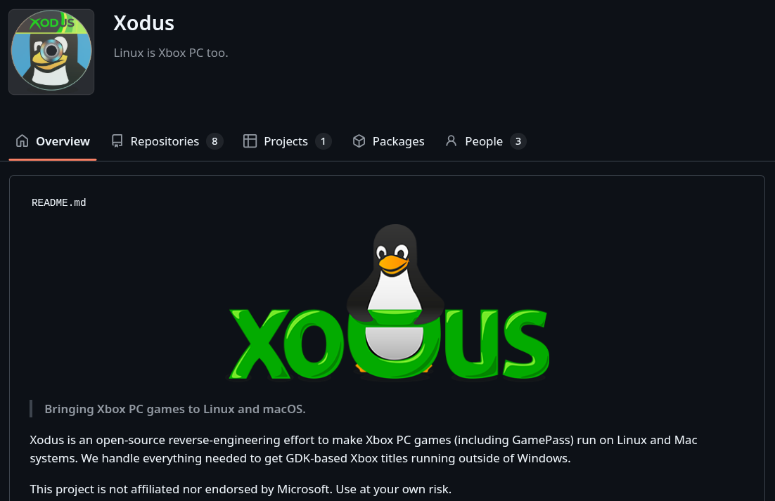 страница GitHub с информацией о проекте xodus