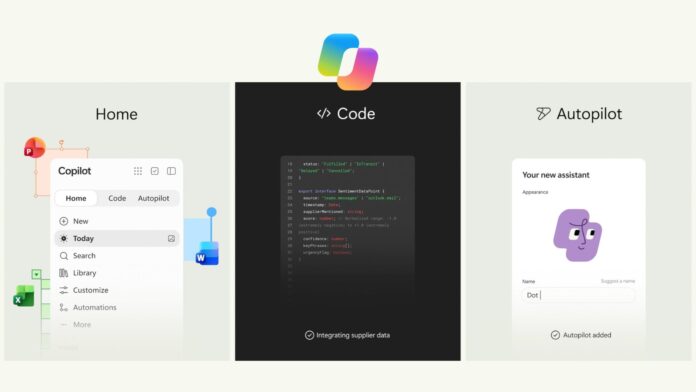Microsoft называет Copilot новой ОС для работы с Home, Code и Autopilot. 