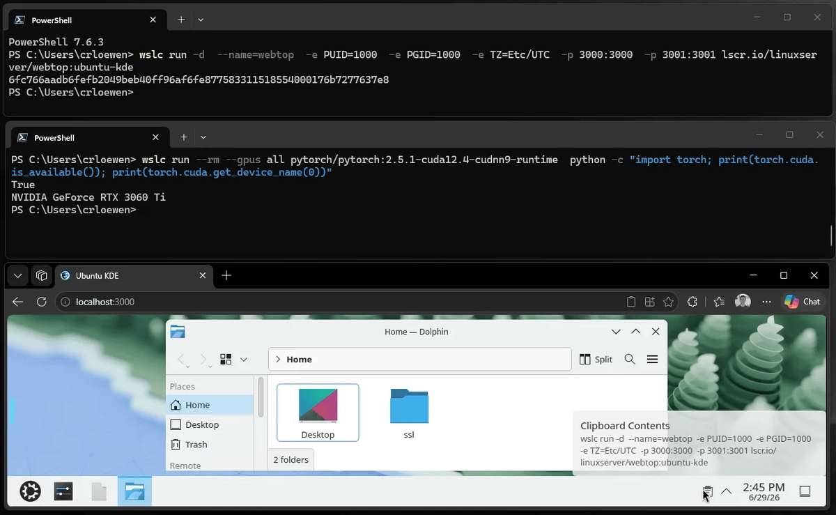 CLI WSL Container