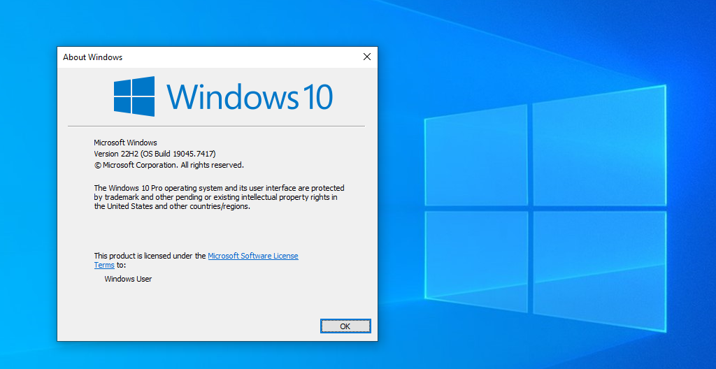 Номер сборки Windows 10