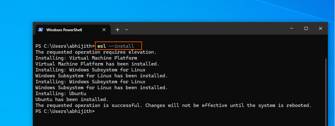 Установка WSL на ПК с Windows 10
