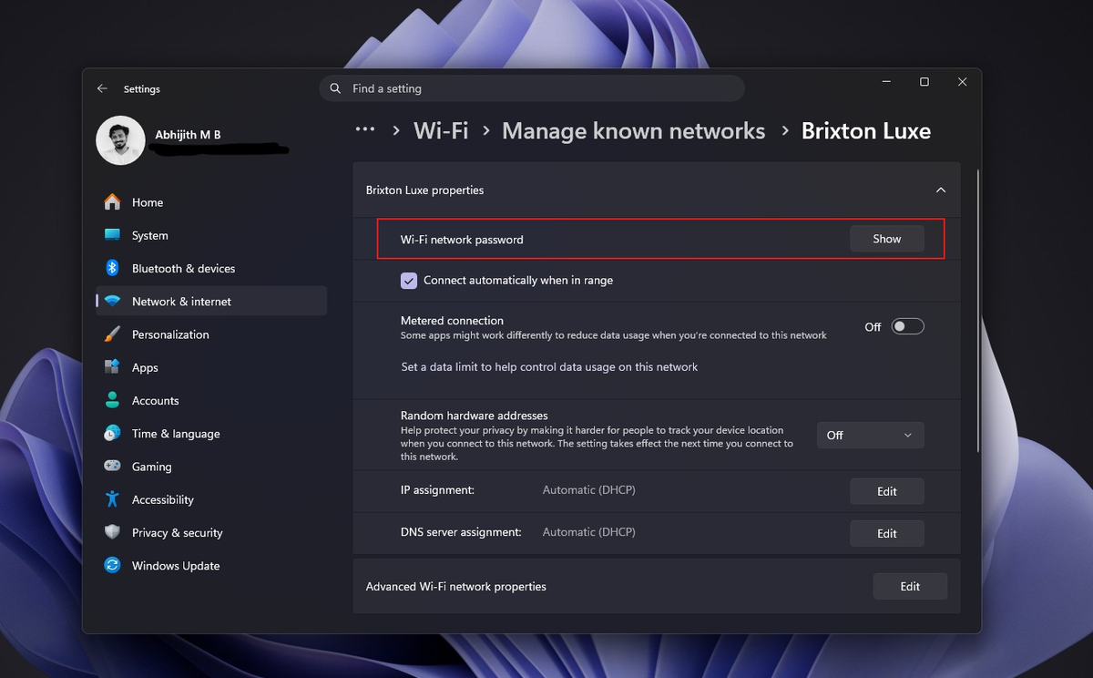 Просмотр пароля известной сети в Windows 11 уже возможен