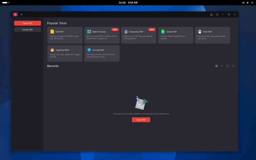 JOPDF, запущенный на Arch Linux.
