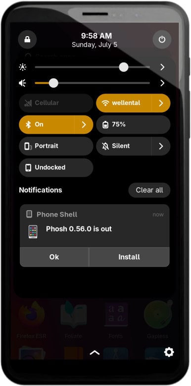 Мобильная оболочка Phosh 0.56 на базе GNOME