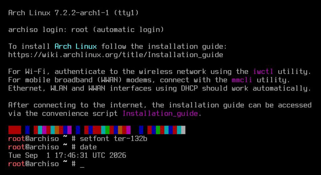 ISO-образ Arch Linux 2026.09.01