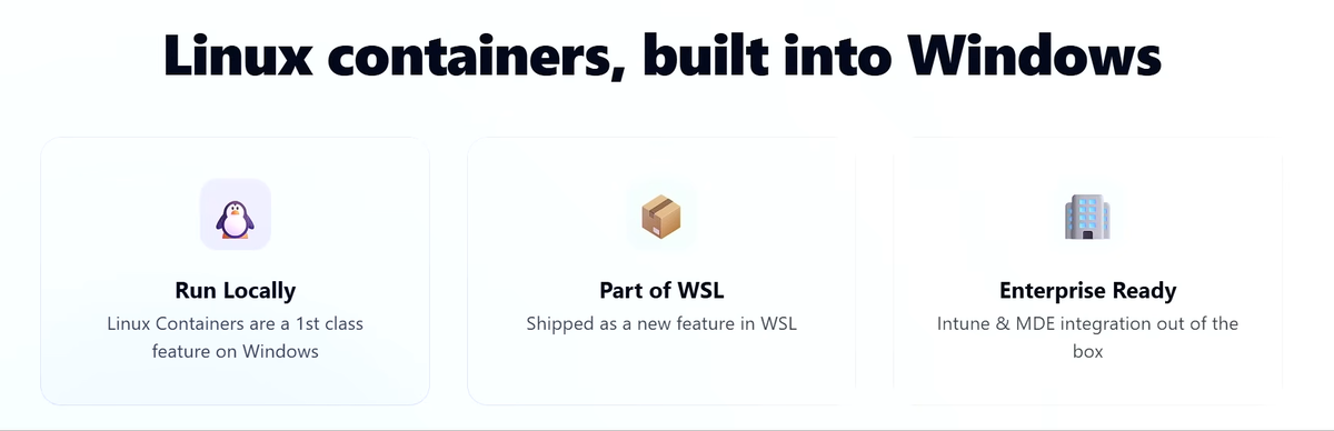 Возможности WSL Containers