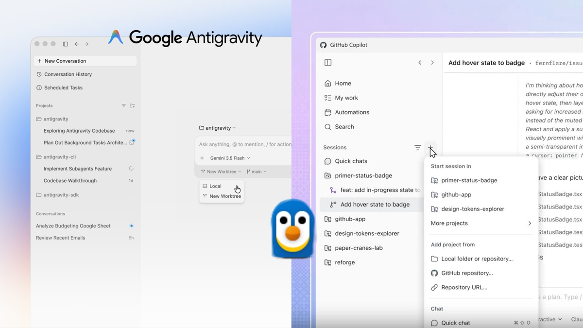 Google Antigravity и GitHub Copilot относятся к ИИ-инструментам для разработки с поддержкой WSL.
