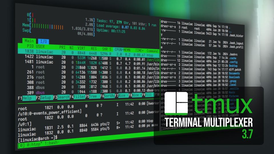 В Tmux 3.7 появилась начальная поддержка плавающих панелей