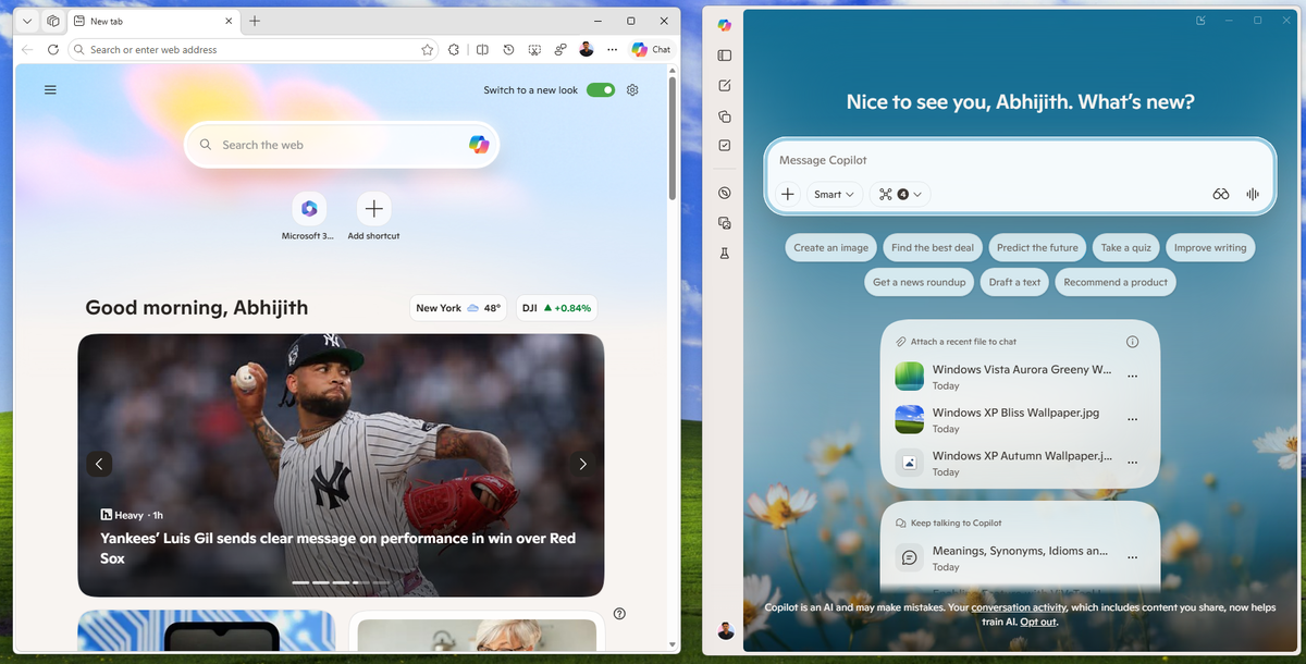 Microsoft Edge и Copilot будут иметь схожий дизайн и цвета