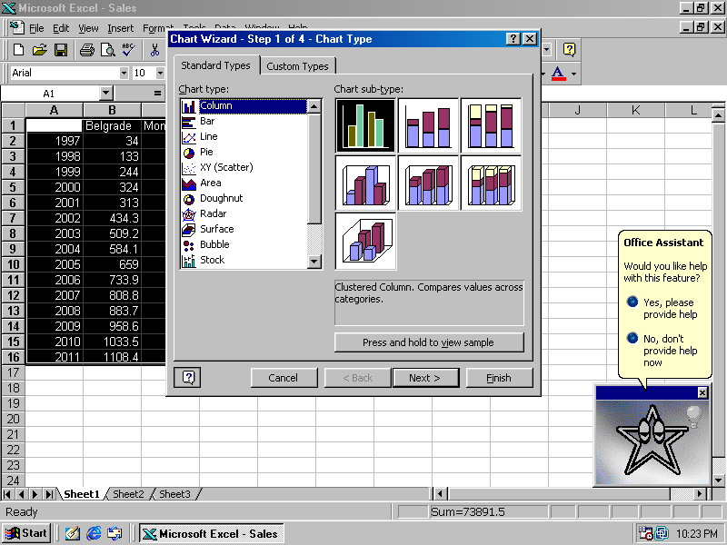 Microsoft Excel в Office 97. Источник: WinWorld