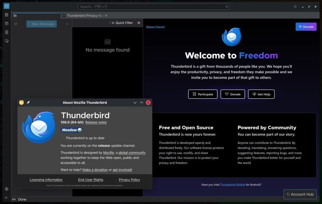 Mozilla Thunderbird 156