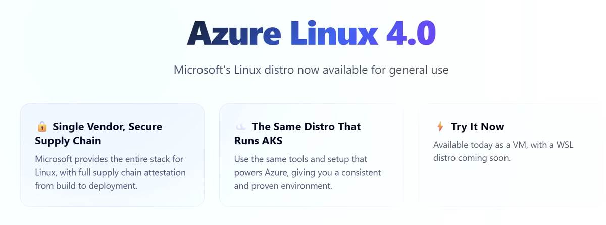 Возможности Azure Linux 4.0
