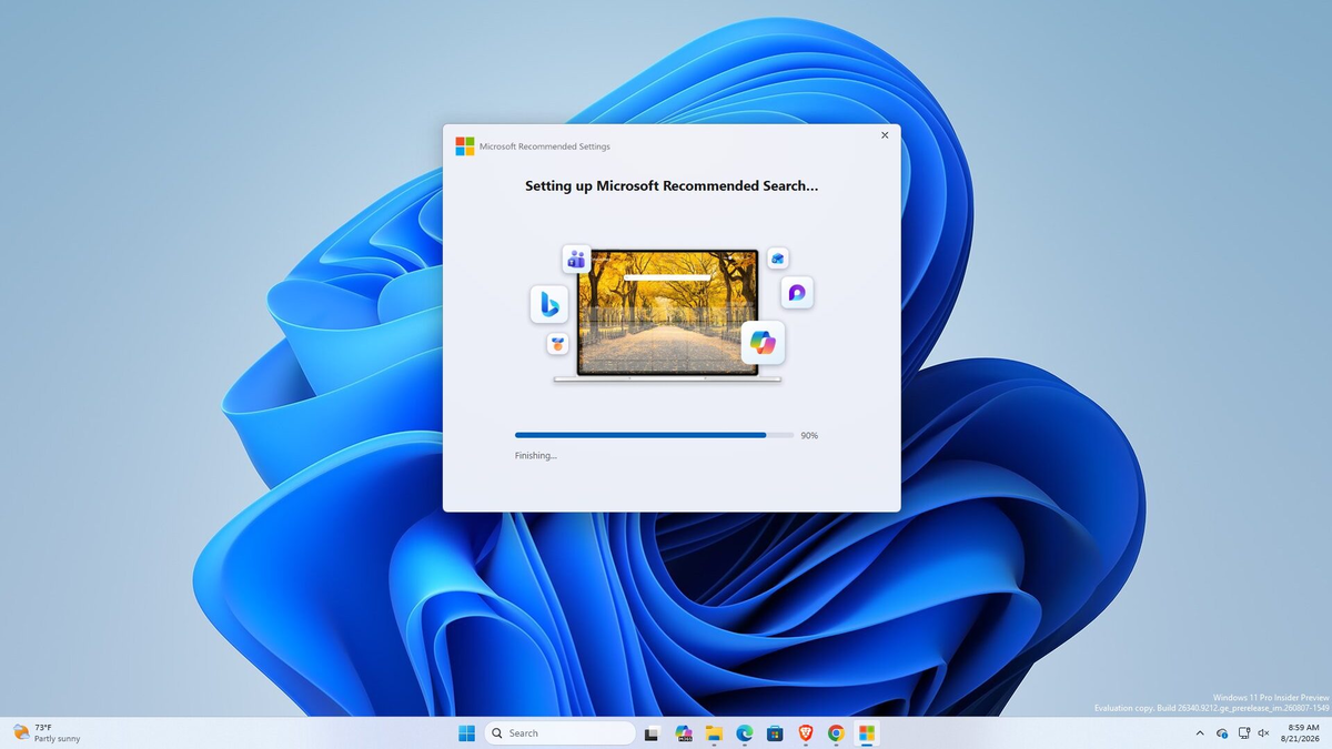 Установка нового приложения Microsoft Settings