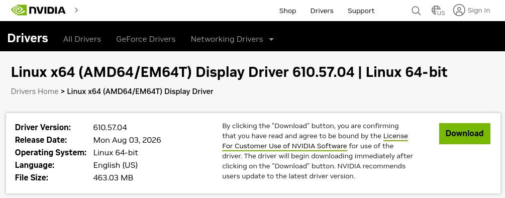 NVIDIA Linux display driver 610.57 is now available for download.