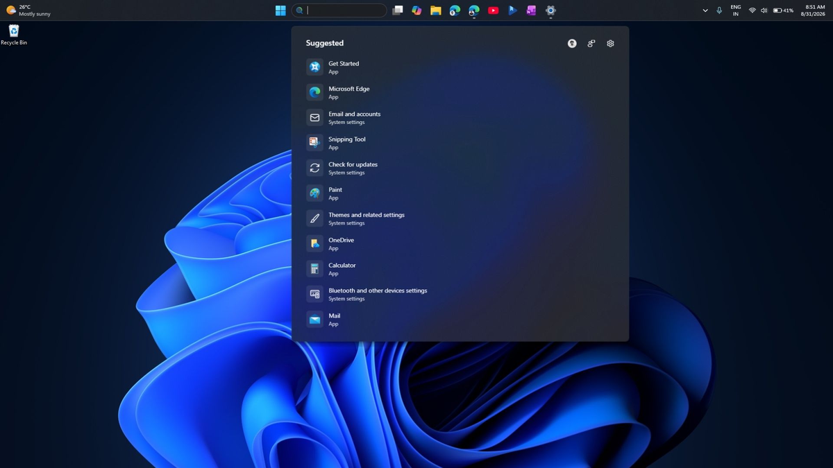 Новый интерфейс поиска Windows 11. 