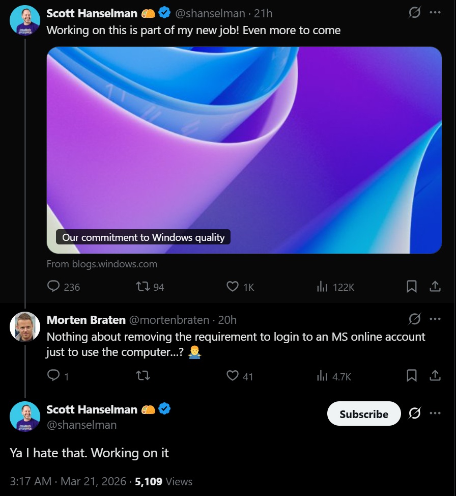 Пост Скотта Хансельмана в Twitter