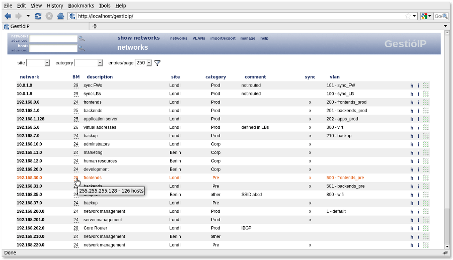 GestióIP: Open Source IP Address Management Software