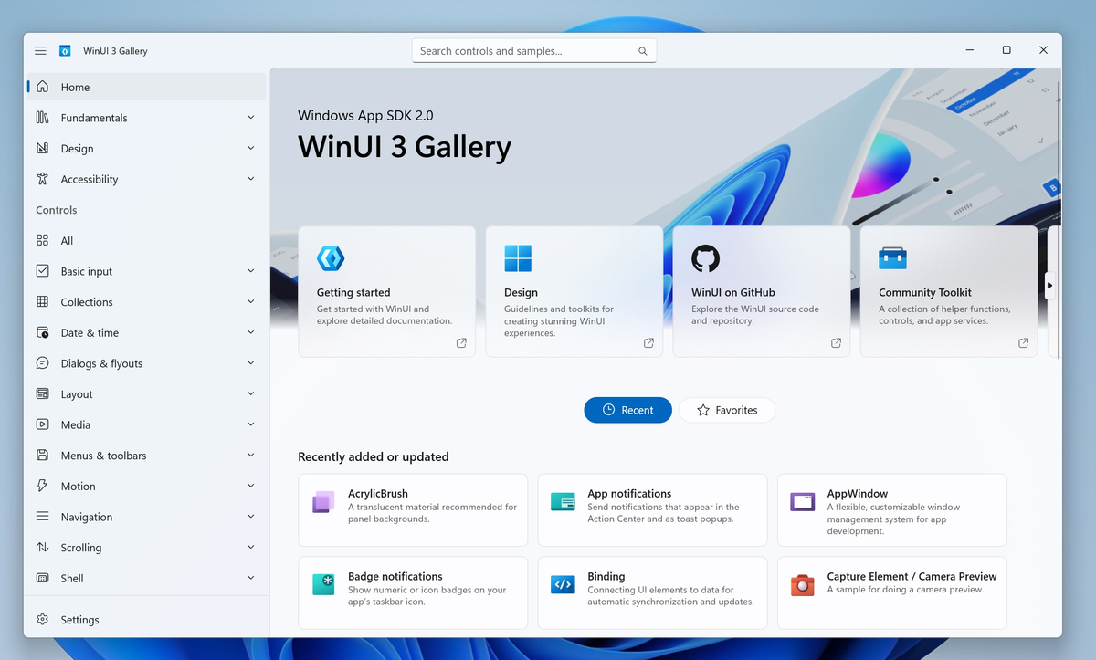 WinUI 3 Gallery