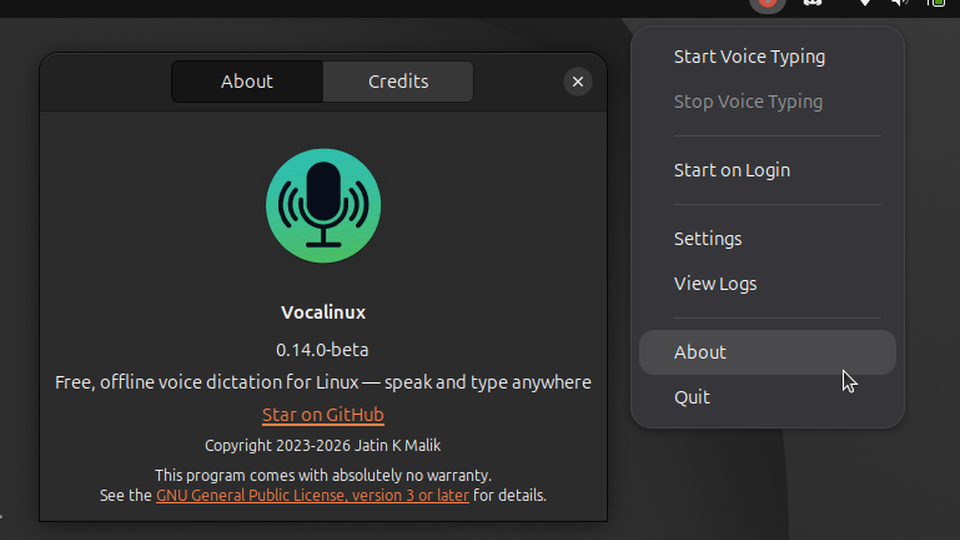 Вышла бета-версия Vocalinux 0.14 с настраиваемыми горячими клавишами и улучшенной поддержкой Wayland