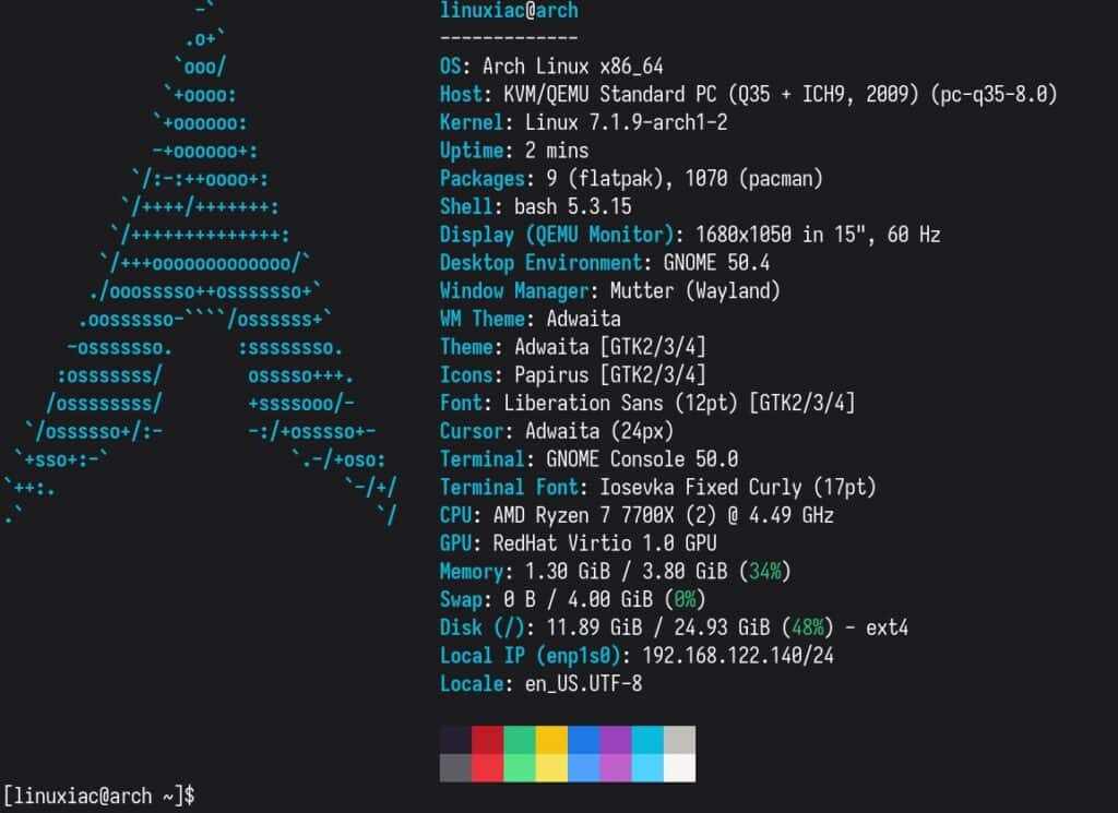 Инструмент вывода информации о системе Fastfetch 2.68.1