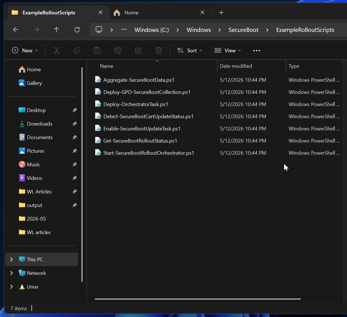 Скрипты в папке SecureBoot в Windows
