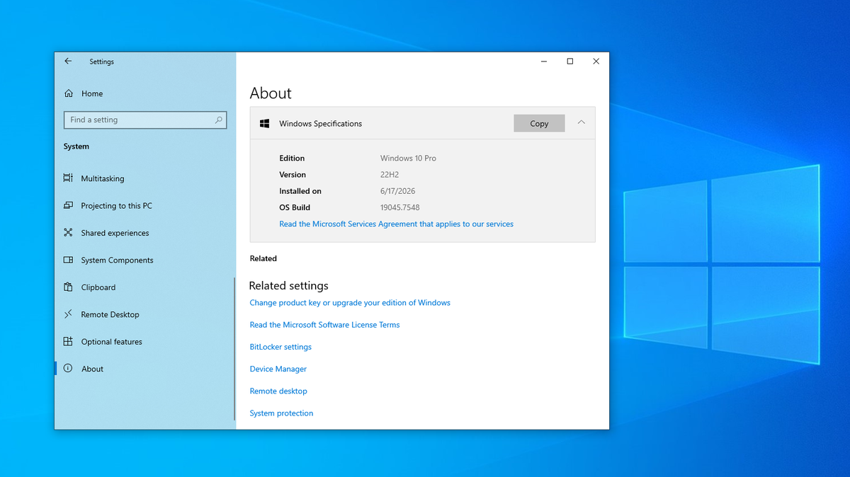 Windows 10 Build 19045.7548