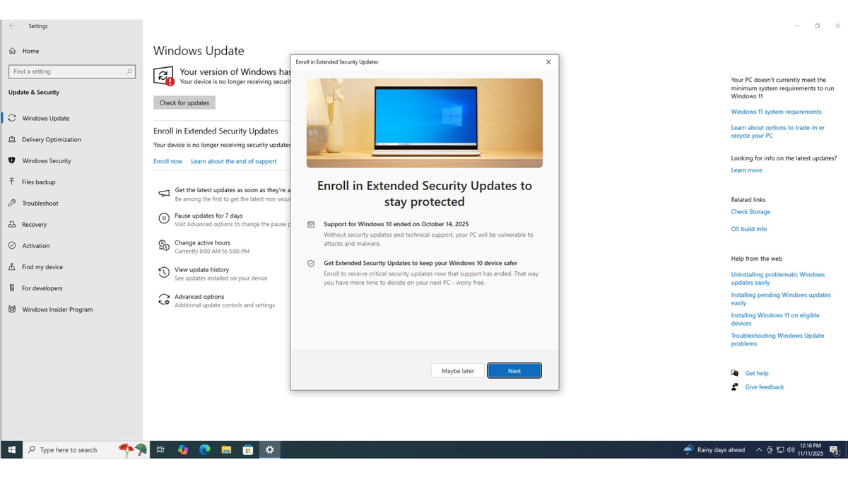 Windows 10 ESU