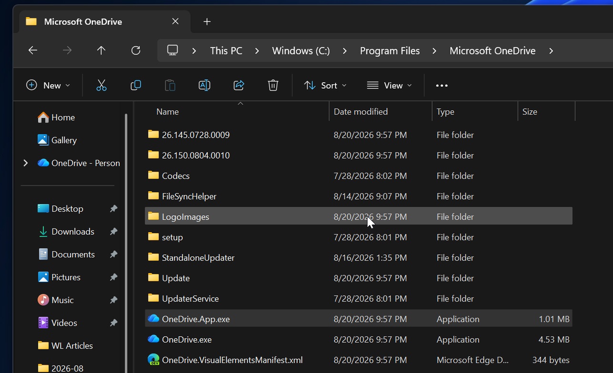 Скрытое приложение OneDrive Photos