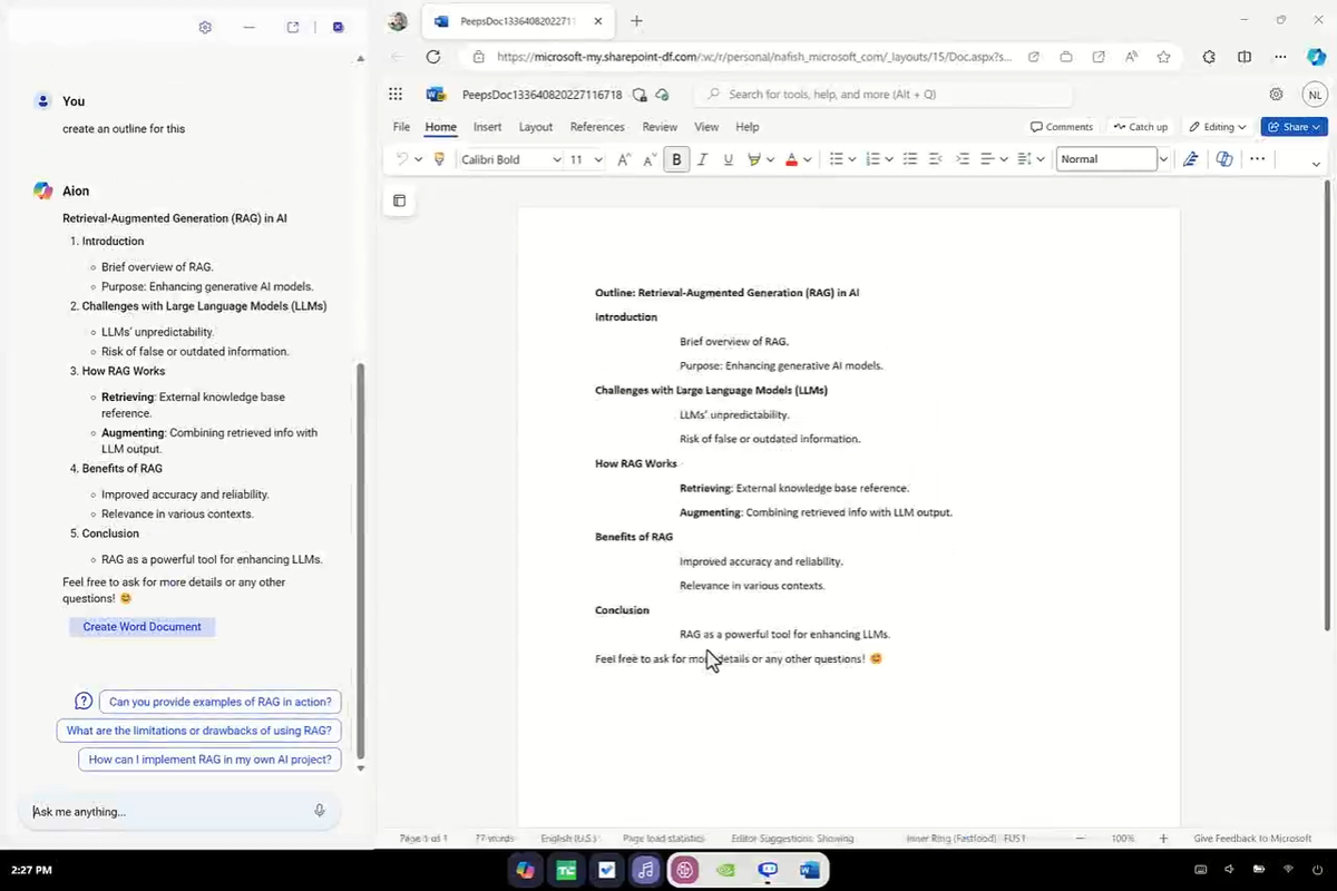 Copilot OS и MS Word