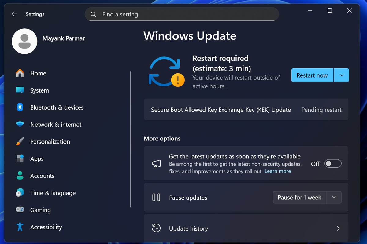 Обновление разрешённого ключа обмена ключами Secure Boot (KEK)