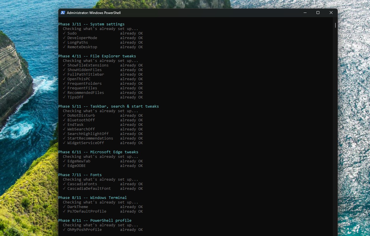 Системные параметры, которые меняет Windows Developer Config.