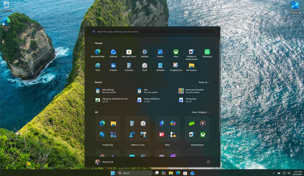 Windows 11 после Windows Developer Configuration.