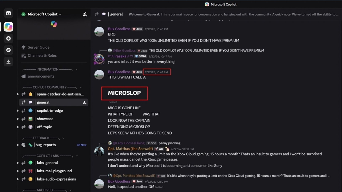 Microsoft снимает запрет на сервере Copilot в Discord.