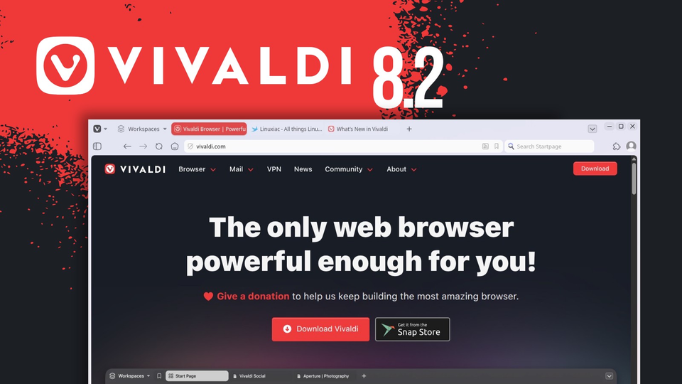 В Vivaldi 8.2 появился калькулятор в адресной строке и упростилась установка PWA