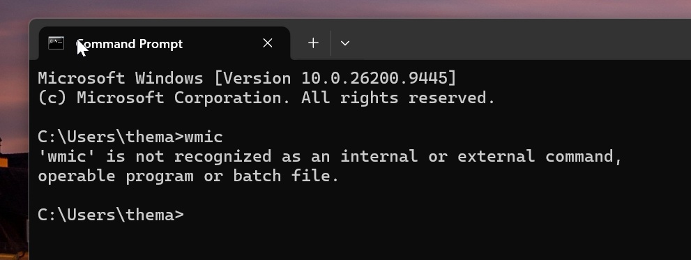 WMIC в Windows 11