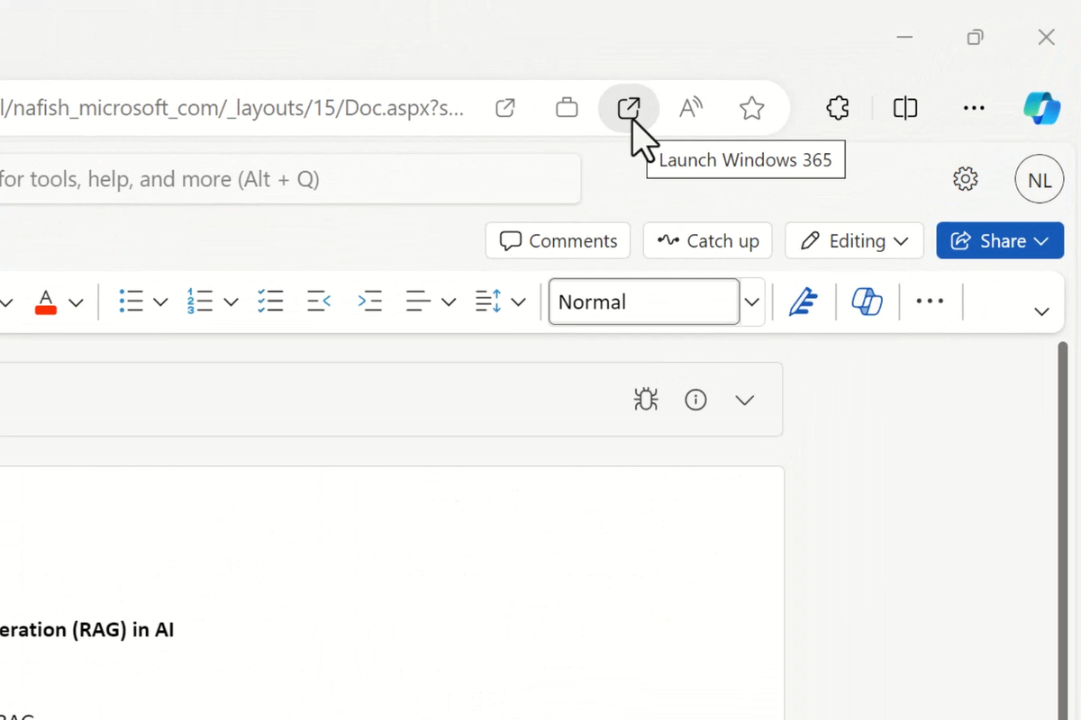 Запуск Windows 365 через Copilot OS. Изображение: форум BetaWiki