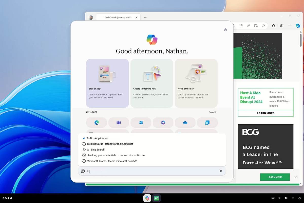 Открытие MS To Do в Copilot OS. Изображение: форум BetaWiki