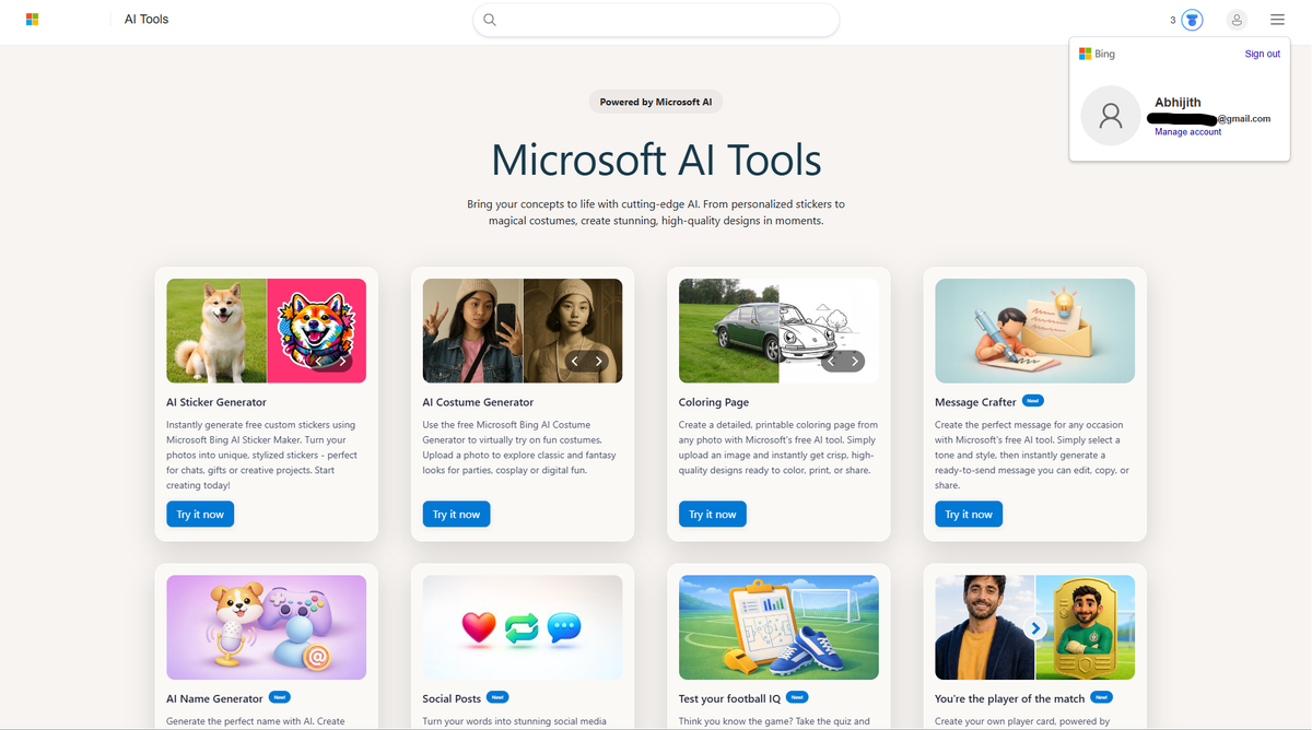 ИИ-инструменты Microsoft с аккаунтом Google