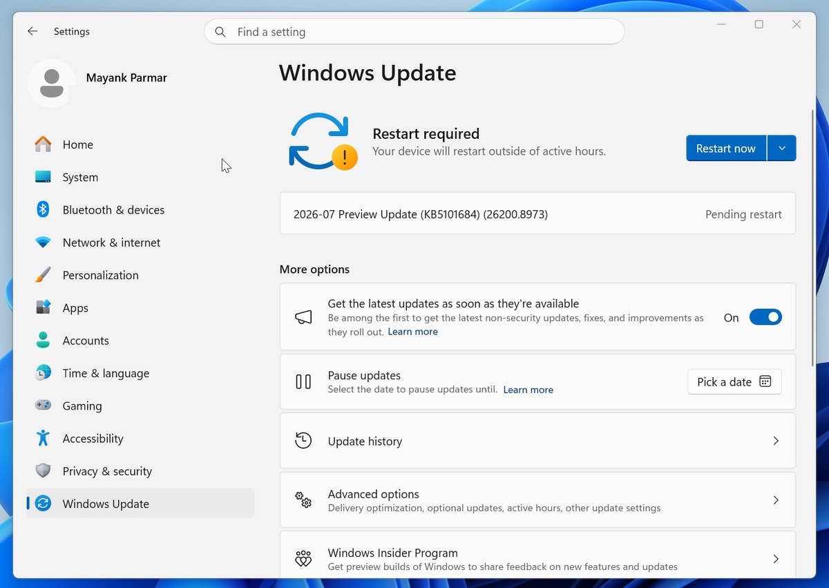 2026-07 Preview Update (KB5101684) (26200.8973)