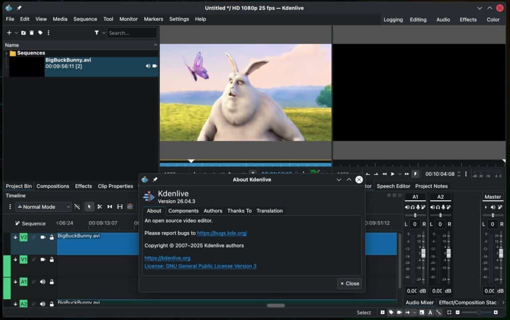 Kdenlive 26.04.3, свободный видеоредактор