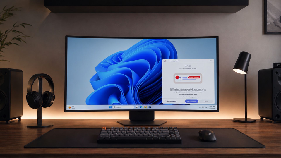 Microsoft заставила LG убрать рекламу McAfee из приложения для мониторов