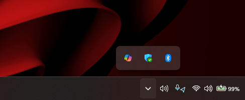 Иконка Безопасности Windows в системном трее с зелёной галочкой