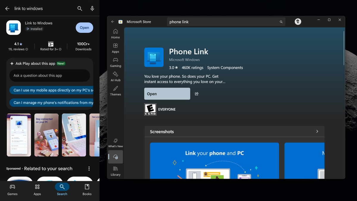 Link to Windows для Android и Phone Link для ПК с Windows