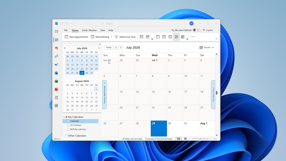 Microsoft исправляет ошибку с календарями, упрощающую переход на новый Outlook