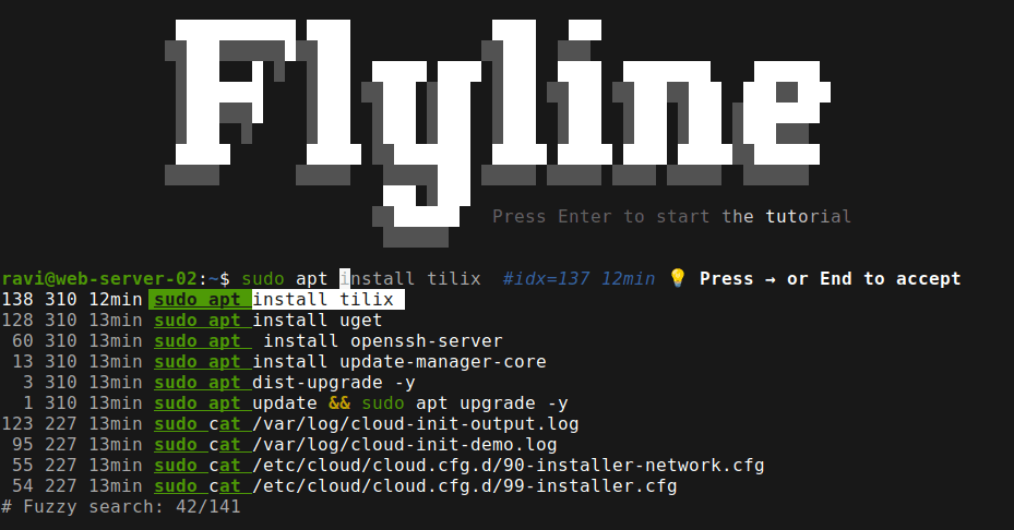 Flyline – поиск по истории команд