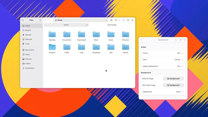 Значки папок Conflux, показанные на Ubuntu, выглядят приятно