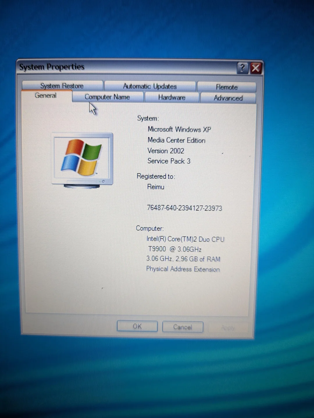 Windows XP с включённым PAE. Источник: Reddit