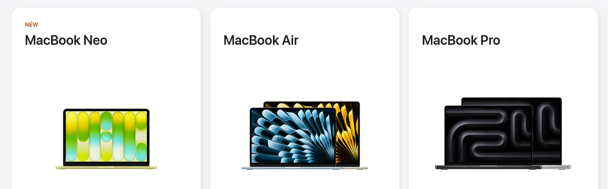 У MacBook ограниченный выбор аппаратных конфигураций