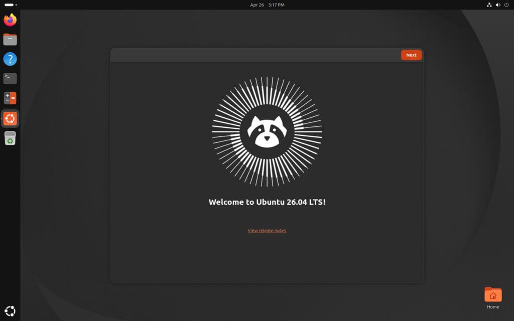 Ubuntu 24.04 LTS (Noble Numbat) успешно обновлена до Ubuntu 26.04 LTS (Resolute Raccoon).